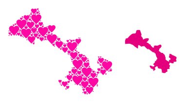 Gansu Eyaleti Pembe Sevgililer Günü Deseni Haritası