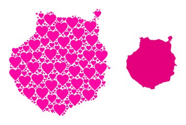 Gran Canaria 'nın Pembe Güzel Desenli Haritası