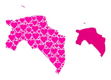 Groningen Eyaleti 'nin Pembe Mozaik Haritası