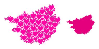 Guangxi Zhuang Bölgesi Pembe Aşk Mozaik Haritası