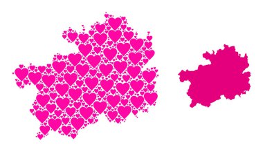 Guizhou Eyaleti 'nin pembe desenli haritası.