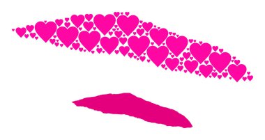 Pembe Kalp Şablonu Haiti Tortuga Adası Haritası