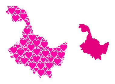 Pembe Kalp Mozaik Haritası Heilongjiang Eyaleti