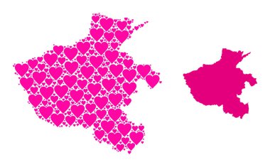 Henan Eyaleti Pembe Güzel Kolaj Haritası