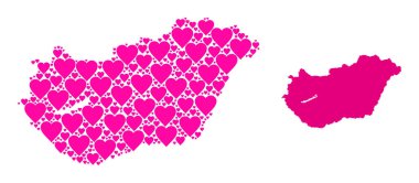 Macaristan Pembe Sevgililer Günü Deseni Haritası