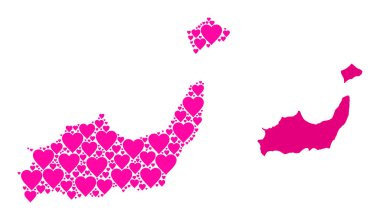 Inagua Adaları 'nın Pembe Mozaik Haritası