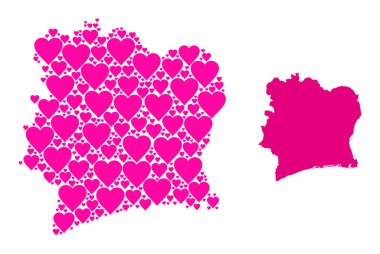 Fildişi Sahili Pembe Aşk Kolajı Haritası