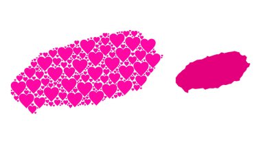 Jeju Adası Pembe Aşk Kolajı Haritası