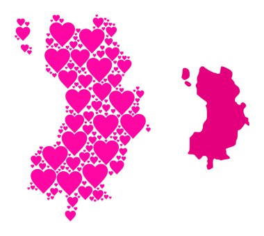 Ko Tao 'nun pembe desenli haritası.