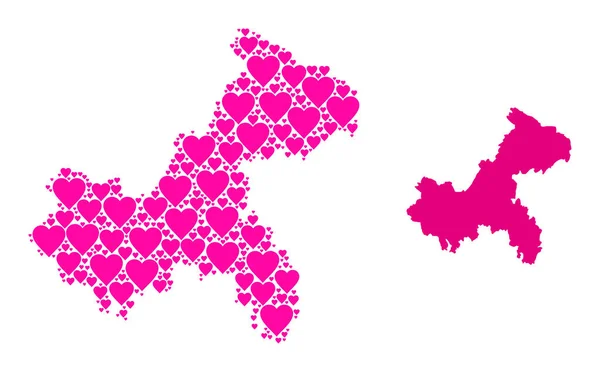 Růžová půvabný vzor mapa města Chongqing — Stockový vektor