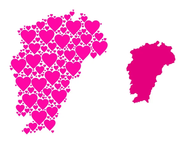 Jiangxi şehrinin pembe desenli haritası.