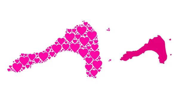 Розовая любовь на карте Ко Липе — стоковый вектор