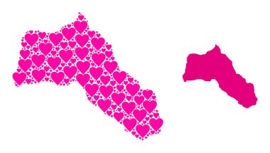 Kürdistan Pembe Sevgililer Günü Deseni Haritası