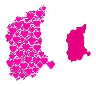 Lubusz Eyaleti Pembe Sevgililer Günü Mozaik Haritası