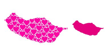 Madeira Adasının Pembe Aşk Modeli Haritası