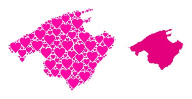 Mayorka 'nın Pembe Güzel Kolaj Haritası