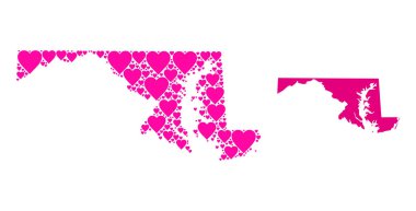 Maryland Eyaleti Pembe Kalp Kolajı Haritası