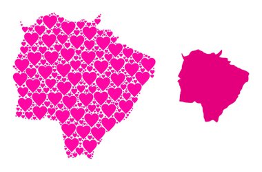 Mato Grosso Do Sul 'un Pembe Mozaik Haritası