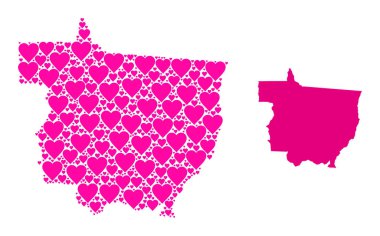 Mato Grosso 'nun Pembe Aşk Kalbi Mozaik Haritası