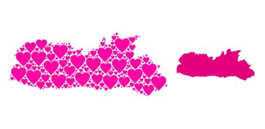 Pembe Valentine Meghalaya Eyaleti Mozaik Haritası