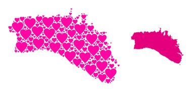 Menorka Adası 'nın Pembe Şablon Haritası