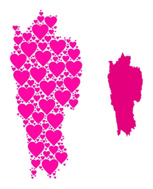 Mizoram 'ın Pembe Aşk Modeli Haritası