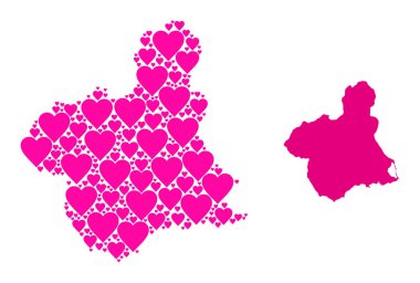 Murcia 'nın Pembe Kalp Mozaik Haritası