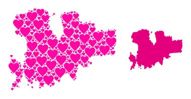 Mykonos Adasının Pembe Aşk Kolajı Haritası