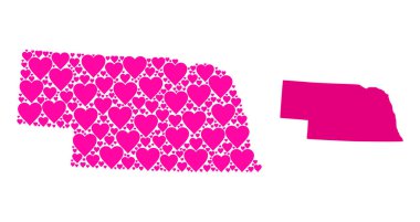 Pembe Aşk Kalıbı Nebraska Eyaleti Haritası