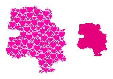 Yeni Delhi 'nin Pembe Aşk Kolajı Haritası