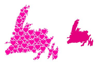 Newfoundland Adası 'nın Pembe Mozaik Haritası