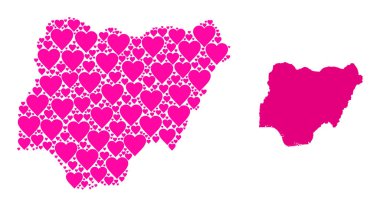 Pembe Sevgililer Günü Nijerya Mozaik Haritası