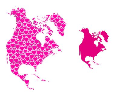 Kuzey Amerika 'nın Pembe Mozaik Haritası