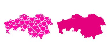 Kuzey Brabant Eyaleti Pembe Aşk Kolajı Haritası