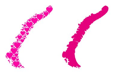 Novaya Zemlya Adalarının Pembe Şablon Haritası