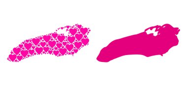 Ontario Gölü Pembe Aşk Mozaik Haritası