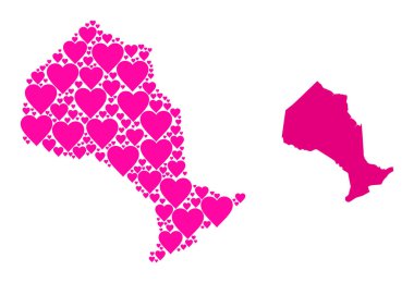Ontario Eyaleti Pembe Aşk Kolajı Haritası