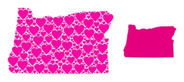 Oregon Eyaletinin Pembe Mozaik Haritası