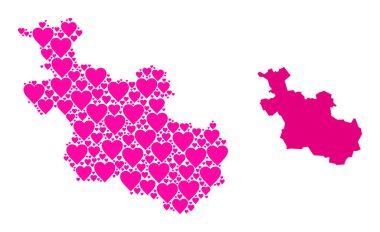 Overijssel Eyaleti 'nin Pembe Şablon Haritası