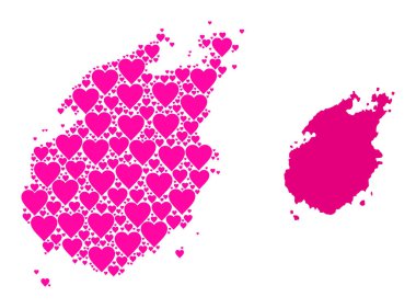 Pembe Sevgililer Günü Paros Adası Haritası