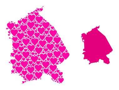 Pavlodar Bölgesi Pembe Sevgililer Günü Deseni Haritası