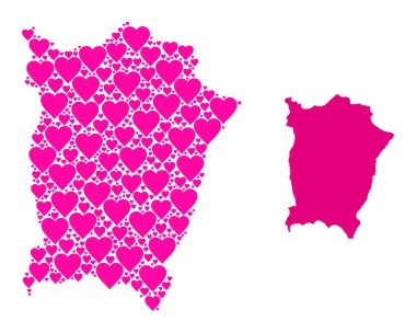 Penang Adasının Pembe Kalp Kolajı Haritası