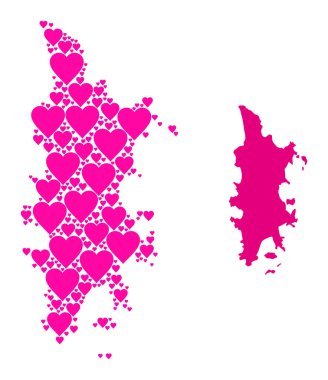 Pembe Aşk Kalbi Kolajı Phuket Haritası