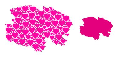 Qinghai Eyaleti Pembe Kalp Modeli Haritası