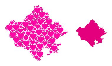 Rajasthan Eyaleti Pembe Güzel Kolaj Haritası