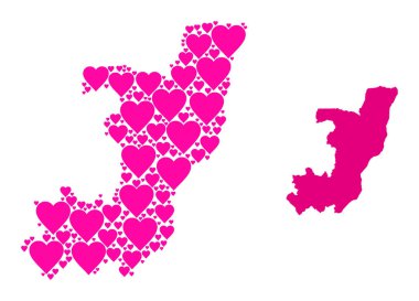 Pembe Aşk Kolajı Kongo Cumhuriyeti Haritası