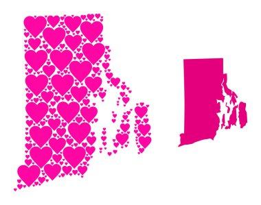 Rhode Island 'ın Pembe Aşk Modeli Haritası