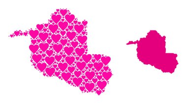 Rondonia Eyaleti Pembe Aşk Kolajı Haritası