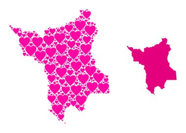 Roraima Eyaletinin Pembe Aşk Kolajı Haritası