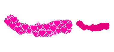 Sao Miguel Adası Pembe Kalp Kolajı Haritası